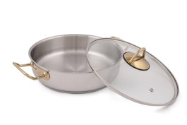 Hermia Juego de Ollas Acero Inoxidable 26x26x8 cm Capacidad 3.4 Litros Cocina Elegante y Duradera